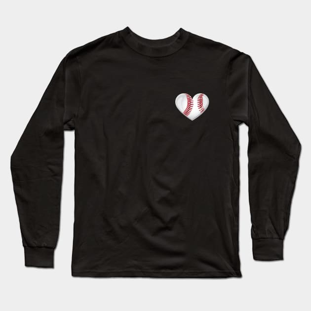 Love Baseball Heart Gift For Baseball Lovers Long Sleeve T-Shirt by BadDesignCo